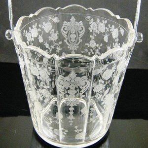 Vintage Cambridge Rose Point Ice Bucket